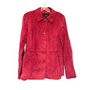 ZaZee Hot Pink Suede Leather Jacket Small 100% Leather Shell & Polyester Lining
